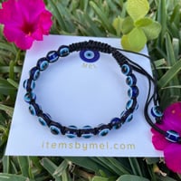 Image 2 of Evil Eye Bracelet (Black Thread)