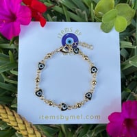 Kids Evil Eye Bracelet - (Black Hearts)