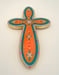 Image of Cosmic Cross Large Hot Orange/Aqua/Light Pink 