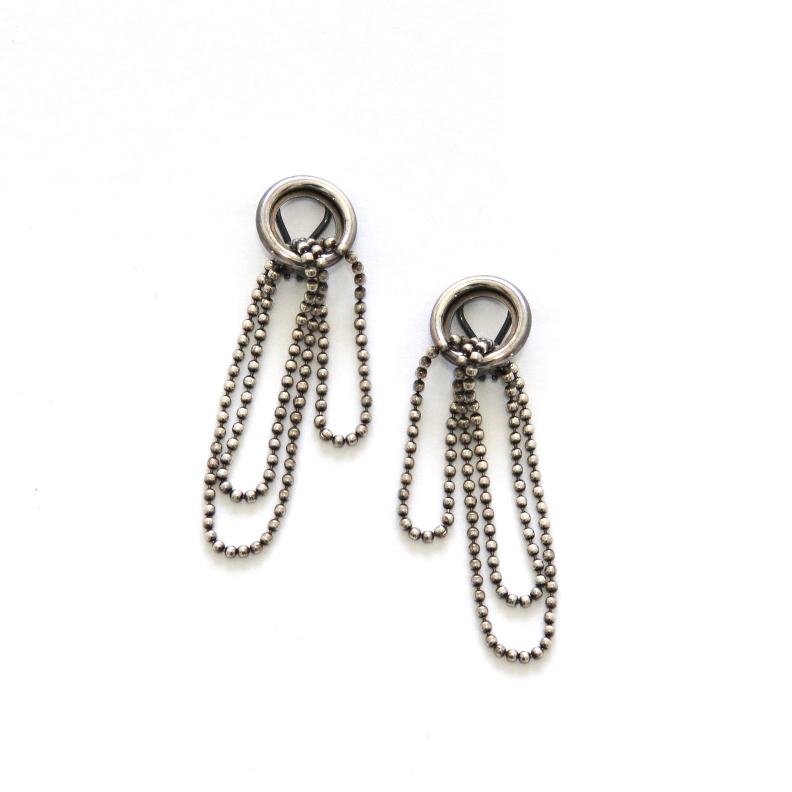 Silver dangle deals clip on earrings