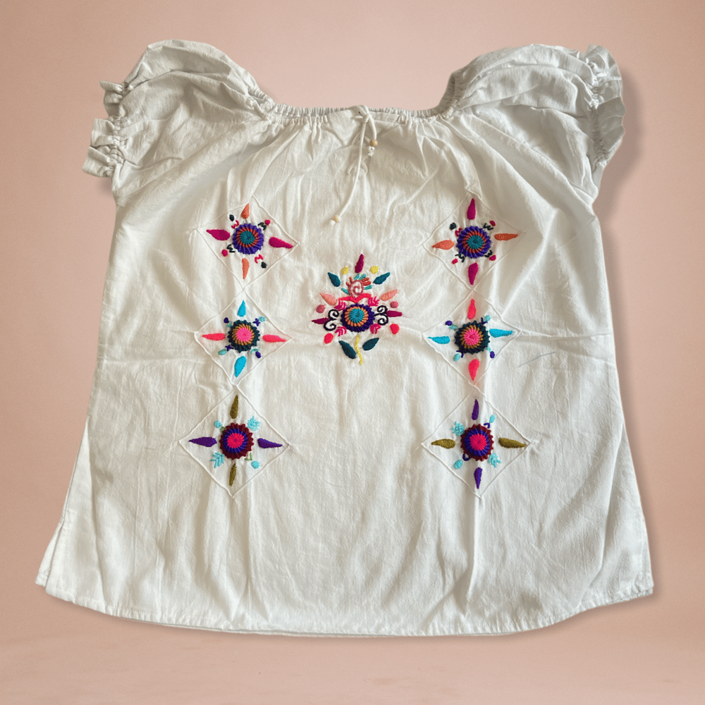 Floral Embroidered Blouse- M