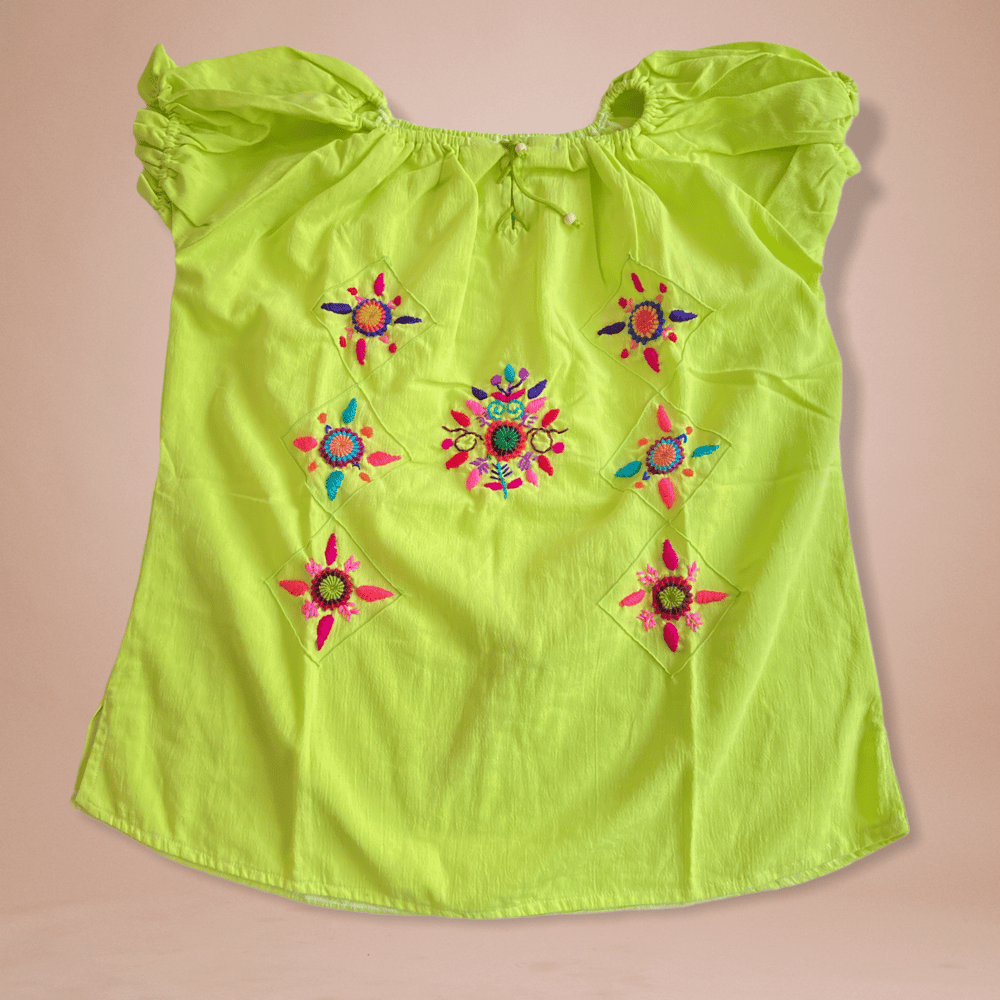 Floral Embroidered Blouse- L