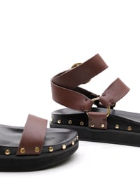 Image 2 of La Tribe rich tan gold studded sandals