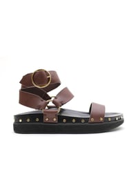 Image 1 of La Tribe rich tan gold studded sandals