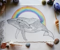 ORIGINAL ART - Rainbow Whales