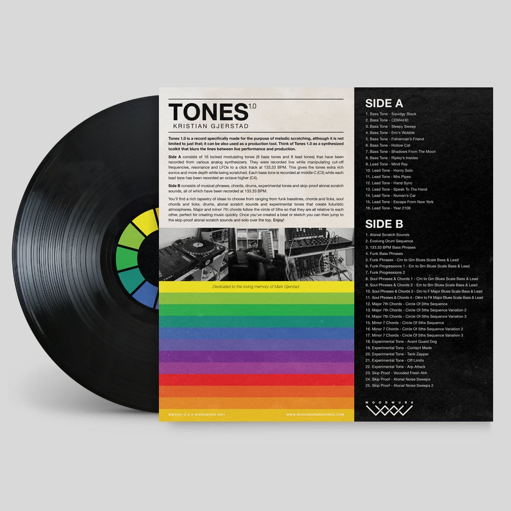 12" Vinyl (Black) - Tones 1.0 by Kristian Gjerstad