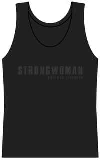 Strongwoman, Dark Grey print on black