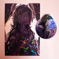 Image 3 of [RESTOCK!!!] Goth princess Erica Holographic mini print & sticker