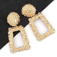 Image 1 of Gold Rectangle Drop Earrings 