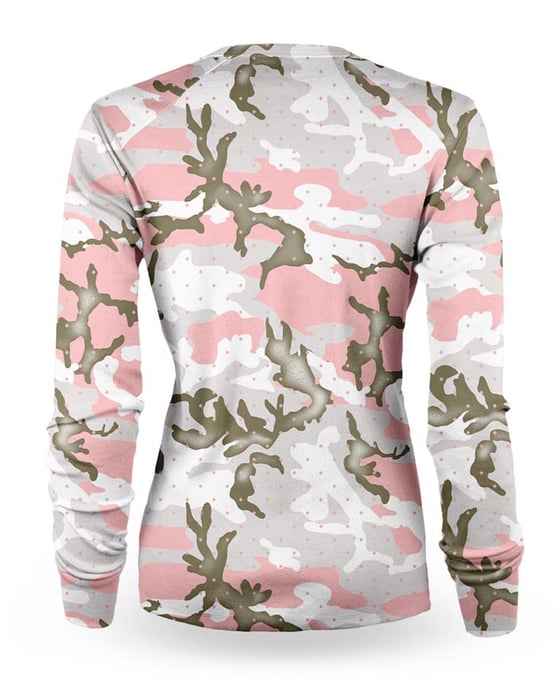 Image of Camo Pink womens long sleeve jersey