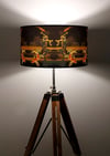 Koi on Black and Gold Drum Lampshade by Lily Greenwood (45cm Diameter)