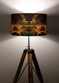 Image 1 of Koi on Black and Gold Drum Lampshade by Lily Greenwood (45cm Diameter)