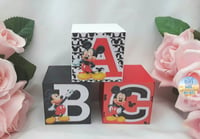 Image 1 of Mickey Mouse Inspired Wood ABC Blocks, Mickey Mouse Nursery,Mickey room decor,Mickey new baby gift