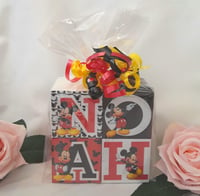 Image 6 of Mickey Mouse Inspired Wood Name Blocks, Mickey nursery,Mickey new baby gift,mickey centrepiece 