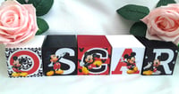 Image 3 of Mickey Mouse Inspired Wood Name Blocks, Mickey nursery,Mickey new baby gift,mickey centrepiece 