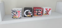 Image 4 of Mickey Mouse Inspired Wood Name Blocks, Mickey nursery,Mickey new baby gift,mickey centrepiece 