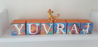 Image 1 of Lion King Inspired Wood Name Blocks, lion king centrepiece, lion king room decor