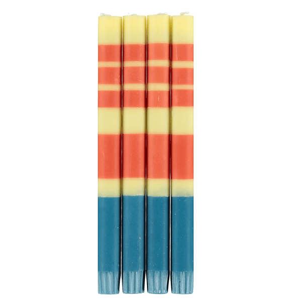 Image of Striped Eco Dinner Candles Set Of 4