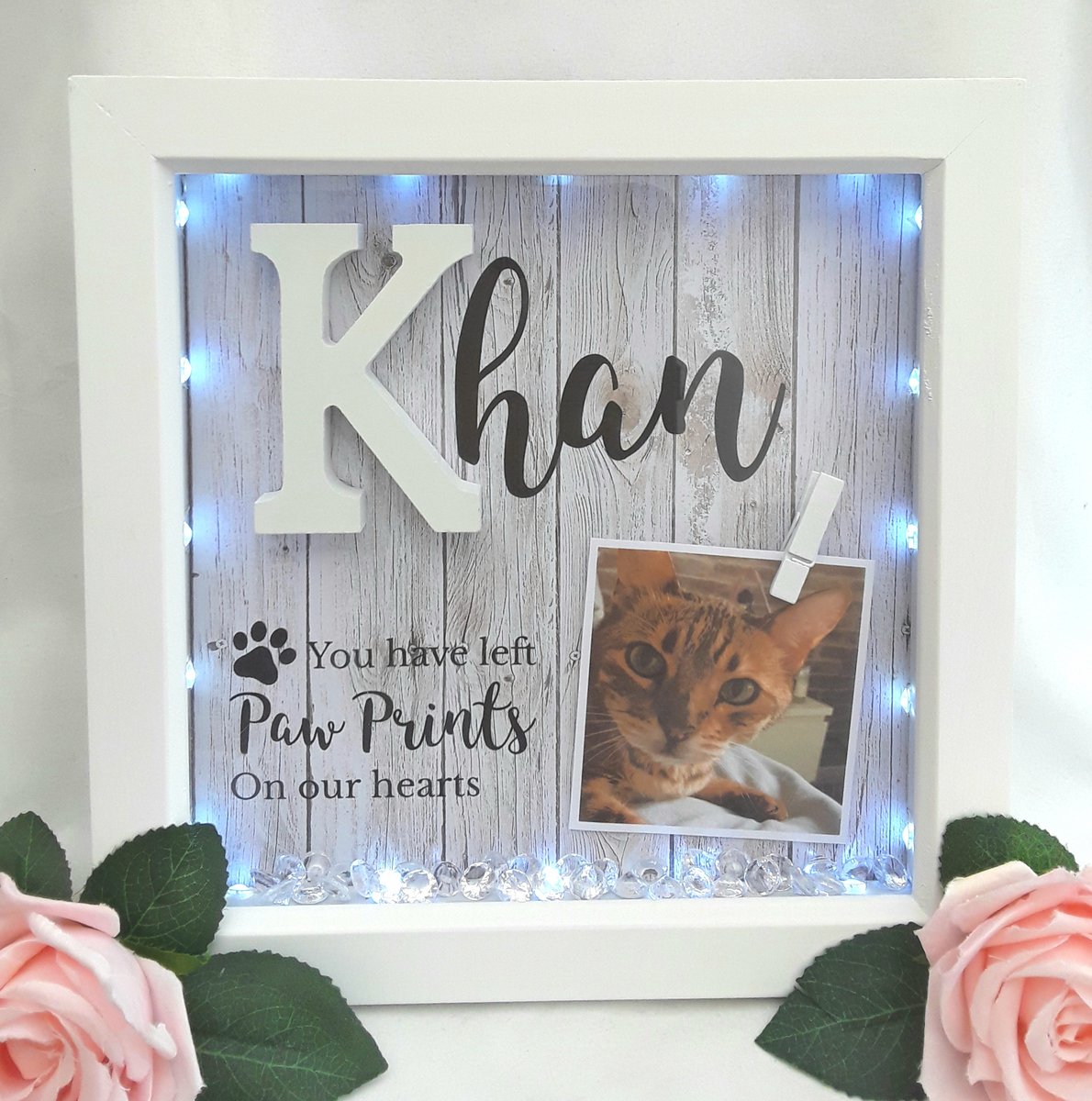 Personalised Pet Loss Frame, Pet Memorial Frame, Pet Loss Gift, LED Pet
