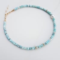 Image 3 of Larimar & Australian Pearl Necklace 