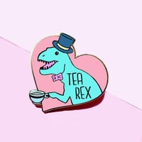 Image 2 of TEA REX T-REX DINOSAUR PIN