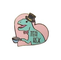 Image 1 of TEA REX T-REX DINOSAUR PIN