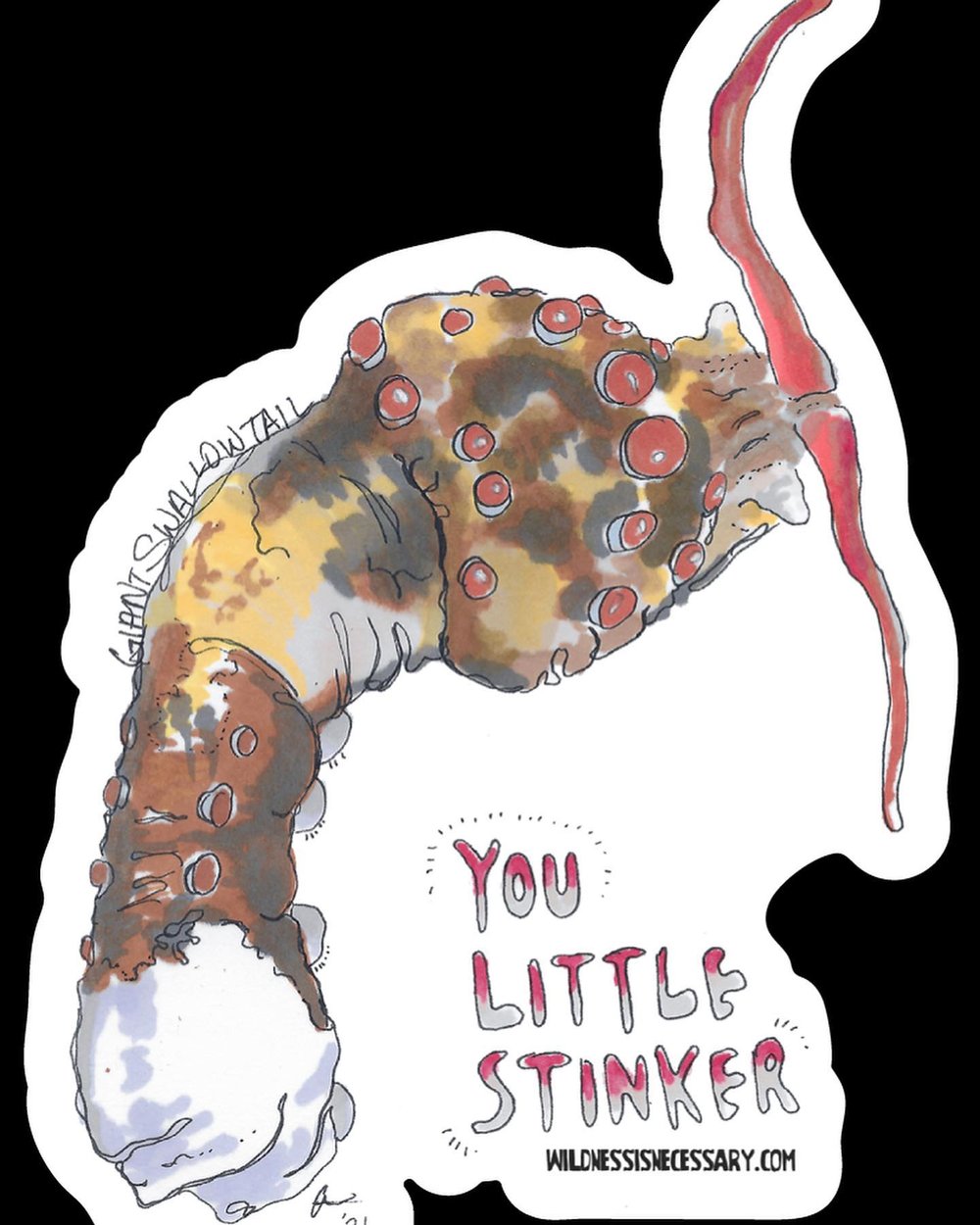 Image of Little Stinker Vinyl Sticker, Giant Swallowtail Caterpillar