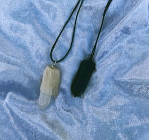 Image of Clarity - Clear Quartz Raw Crystal point necklace 