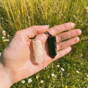 Image of Clarity - Clear Quartz Raw Crystal point necklace 