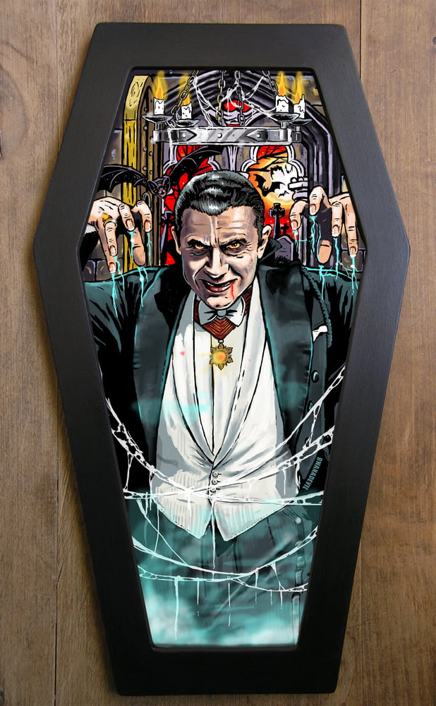 Image of Dracula (Bela Lugosi) Coffin Art Print LIMITED EDITION!