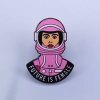 Image 2 of FUTURE IS FEMALE ASTRONAUT PIN