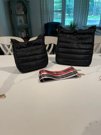 Image 1 of Puffer Crossbody w/ Strap - Small BLACK & OLIVE ONLY 