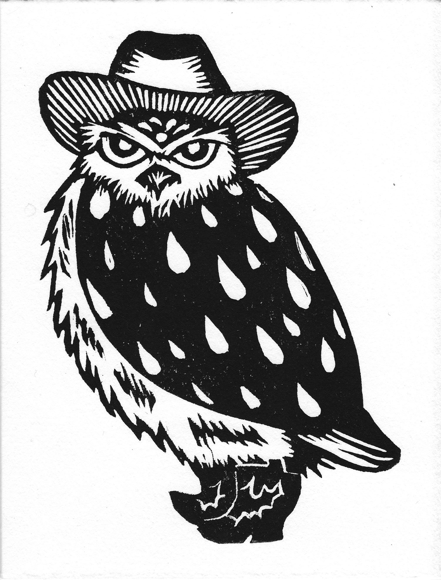 Southwest Owl Handprinted Card