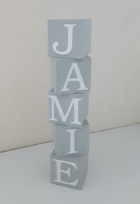 Image 2 of Hand painted wood name blocks,4cm or 5cm new baby gift,wood baby blocks,alphabet wood blocks