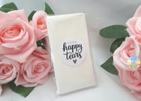 Image 2 of Happy Tears Tissue Pack, Happy Tears Wedding Favour, Wedding Tissues, Happy Tears Tissues