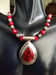 Image of STERLING SILVER RED GEMSTONE NECKLACE