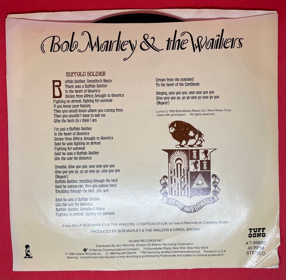 Bob Marley & the Wailers - Buffalo Soldier 1983 7” 45rpm