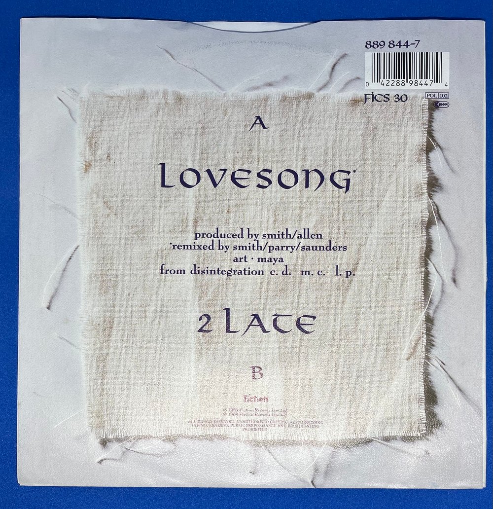 The Cure - Lovesong/2 Late 1989 7” 45rpm