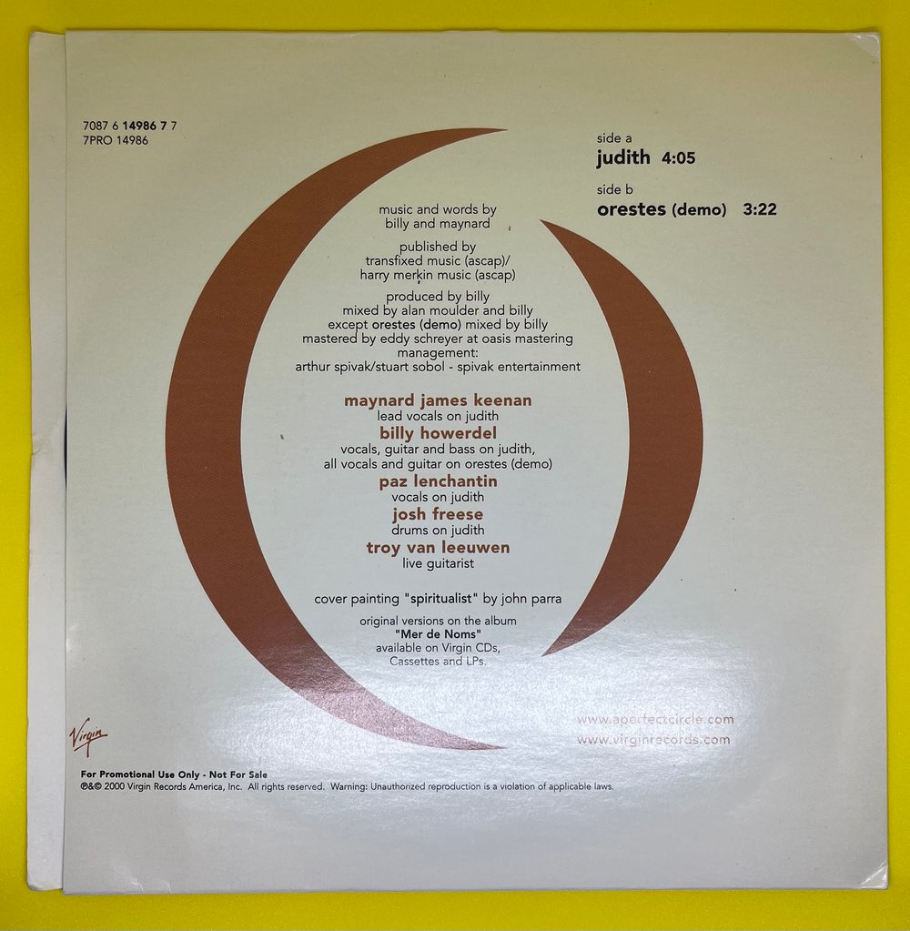 A Perfect Circle - Judith/Orestes 2000 7” 45rpm