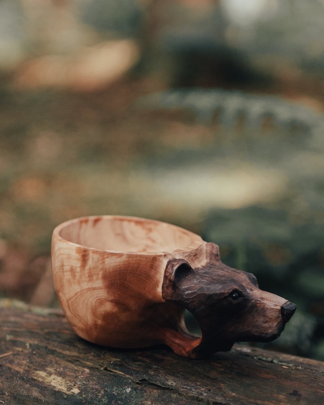 Bear Kuksa Wooden Cup