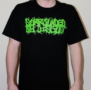 Image of Surrounded By Disgust 2011 Black T-Shirt Acid Green Logo