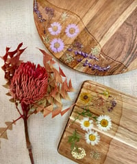 Image 2 of 'Wild flowers' Collection - Individually Hand Painted Resin & Pressed Flowers Boards