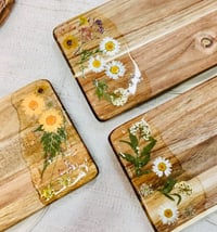 Image 3 of 'Wild flowers' Collection - Individually Hand Painted Resin & Pressed Flowers Boards