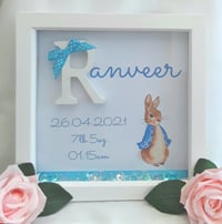 Image 1 of Peter Rabbit Frame, Personalised New baby frame,baby girl frame,baby boy frame,nursery decor,baby ke