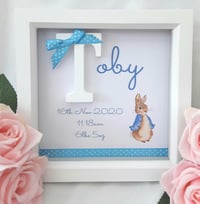 Image 2 of Peter Rabbit Frame, Personalised New baby frame,baby girl frame,baby boy frame,nursery decor,baby ke