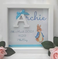 Image 3 of Peter Rabbit Frame, Personalised New baby frame,baby girl frame,baby boy frame,nursery decor,baby ke