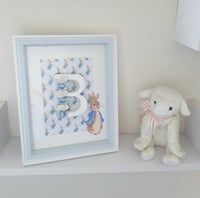 Image 2 of Peter Rabbit Frame,New baby Initial frame,Baby girl frame,Baby boy frame,Nursery decor,Baby Keepsake