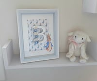 Image 3 of Peter Rabbit Frame,New baby Initial frame,Baby girl frame,Baby boy frame,Nursery decor,Baby Keepsake