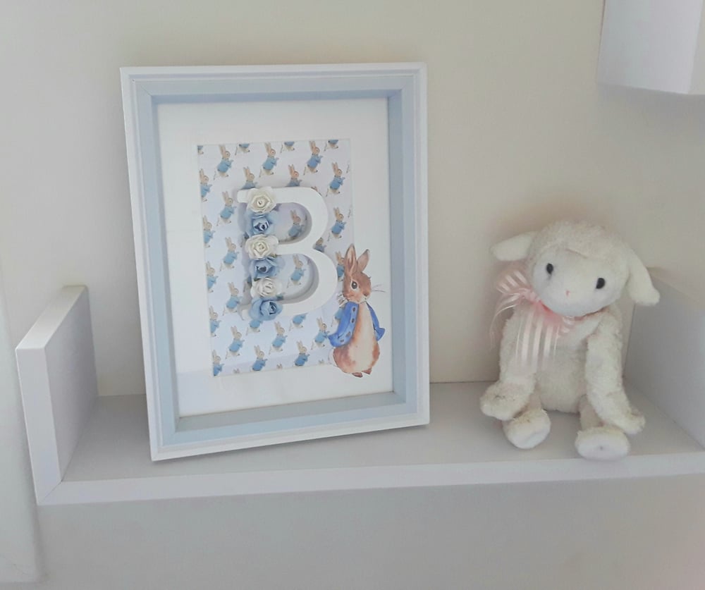 Peter Rabbit Frame,New baby Initial frame,Baby girl frame,Baby boy ...