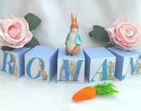 Image 2 of Peter rabbit Inspired Wood Name Blocks,Peter rabbit nursery,Peter rabbit new baby gift,Peter rabbit 